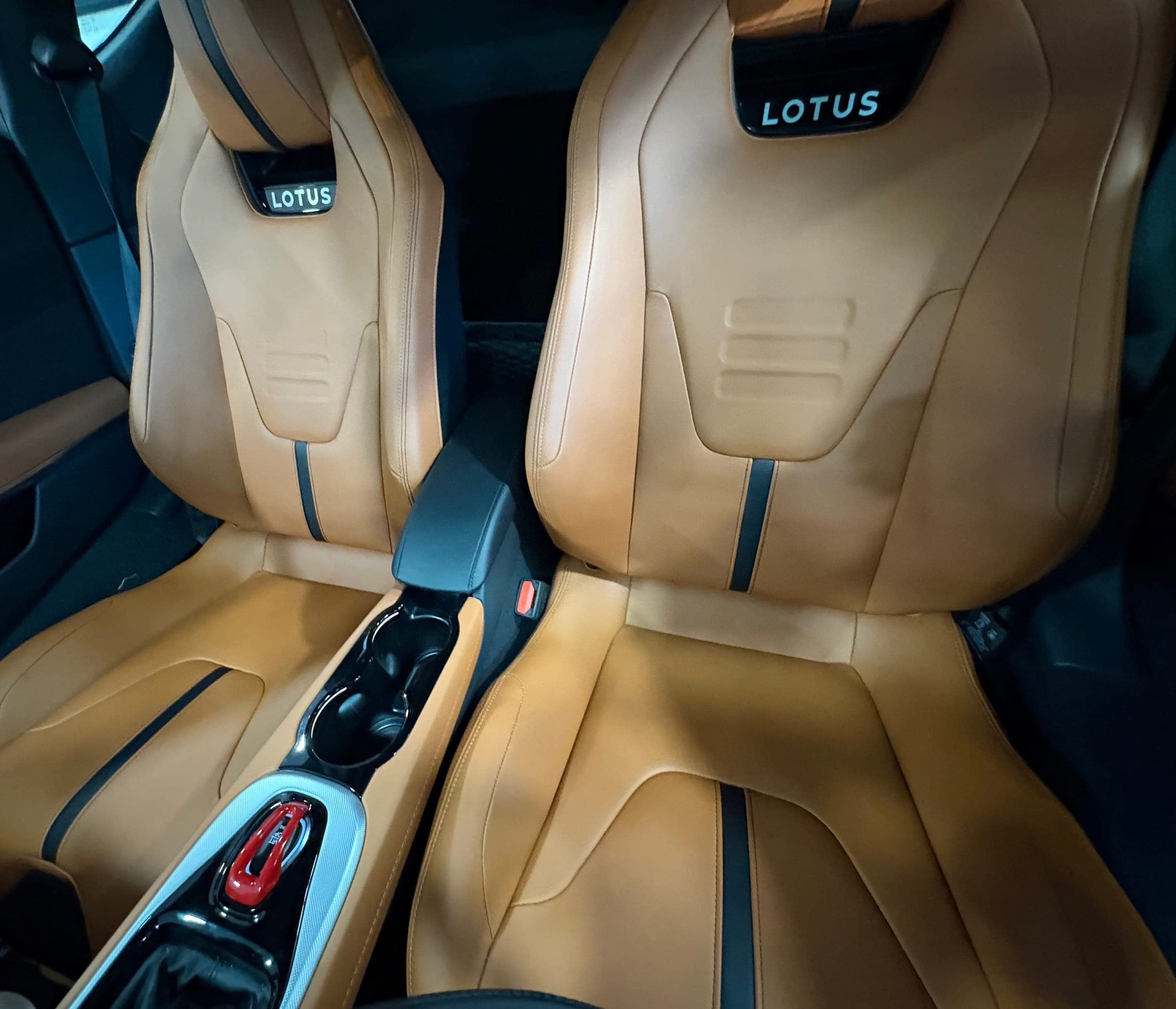 A warm tan cockpit finished to the home-base standard.